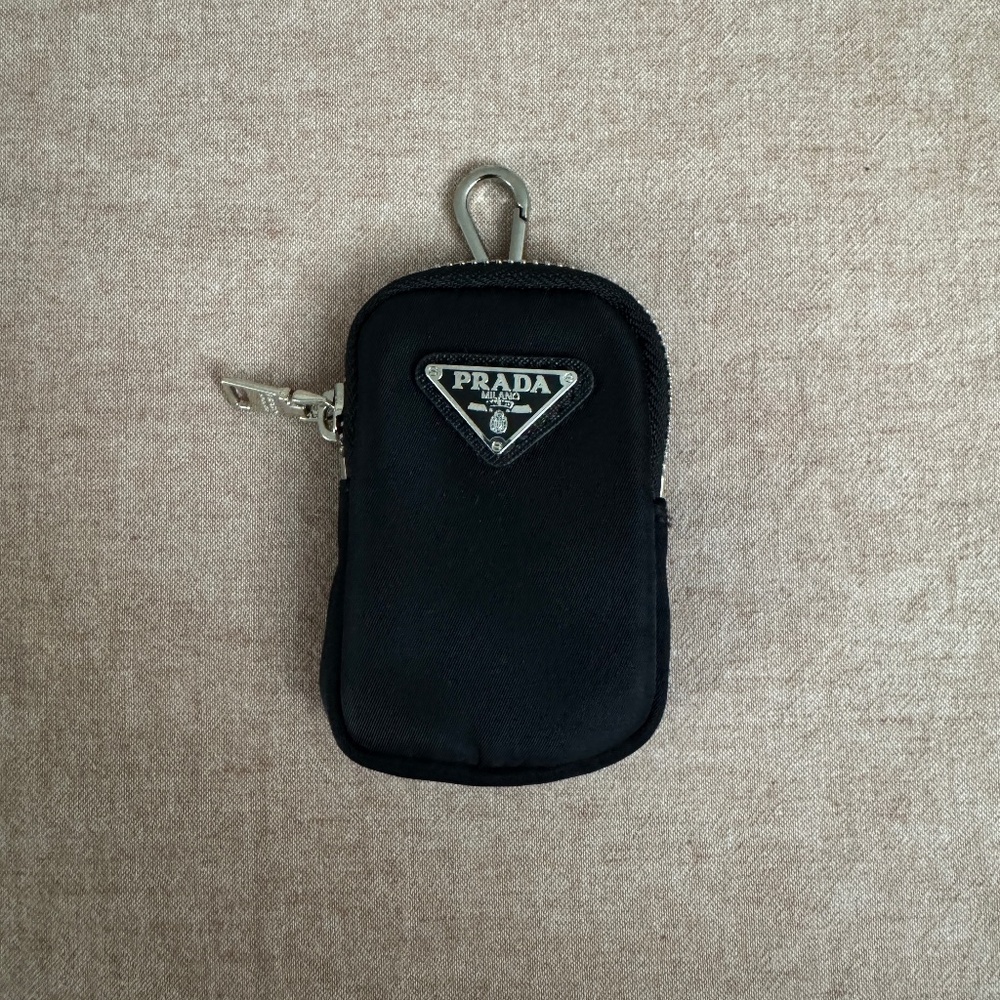 Prada Re-Nylon mini pouch with keychain